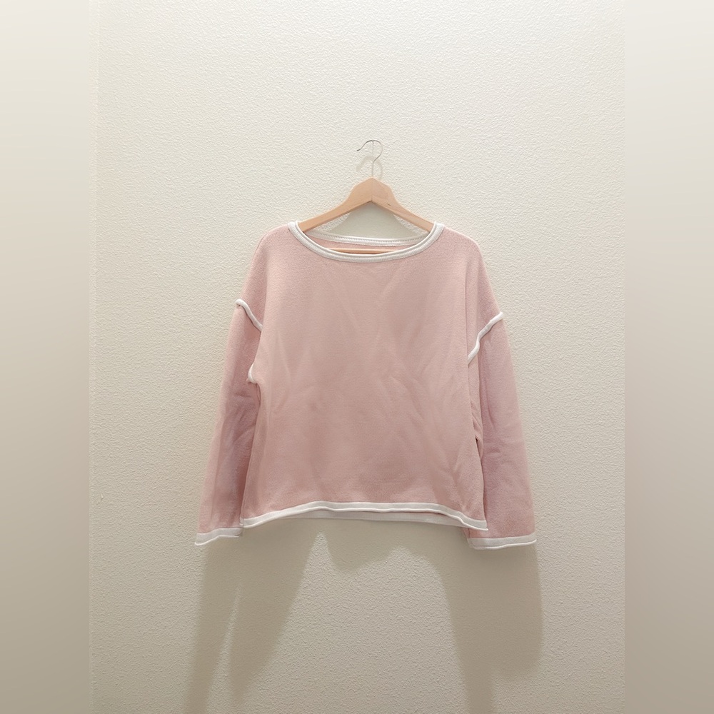 M/L Pink Drop Shoulder Sweater